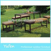 All weather rattan outdoor bench for garden