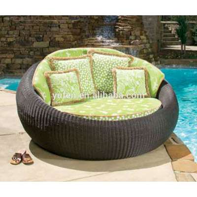 Outdoor rattan wicker round lidl beach sun lounger furniture