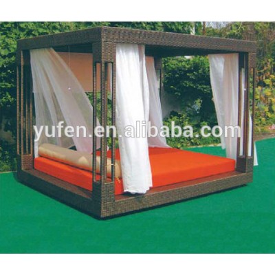 Aluminium garden furniture rattan outdoor cabana bed