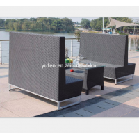 Rattan restaurant furniture booth seating set for outdoor