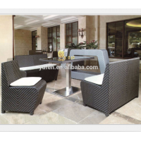 Rattan furniture restaurant outdoor bench booth seating