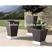 Modern rattan plastic flower pot cemetery flower pot