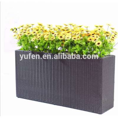 Rattan half round self watering flower pot